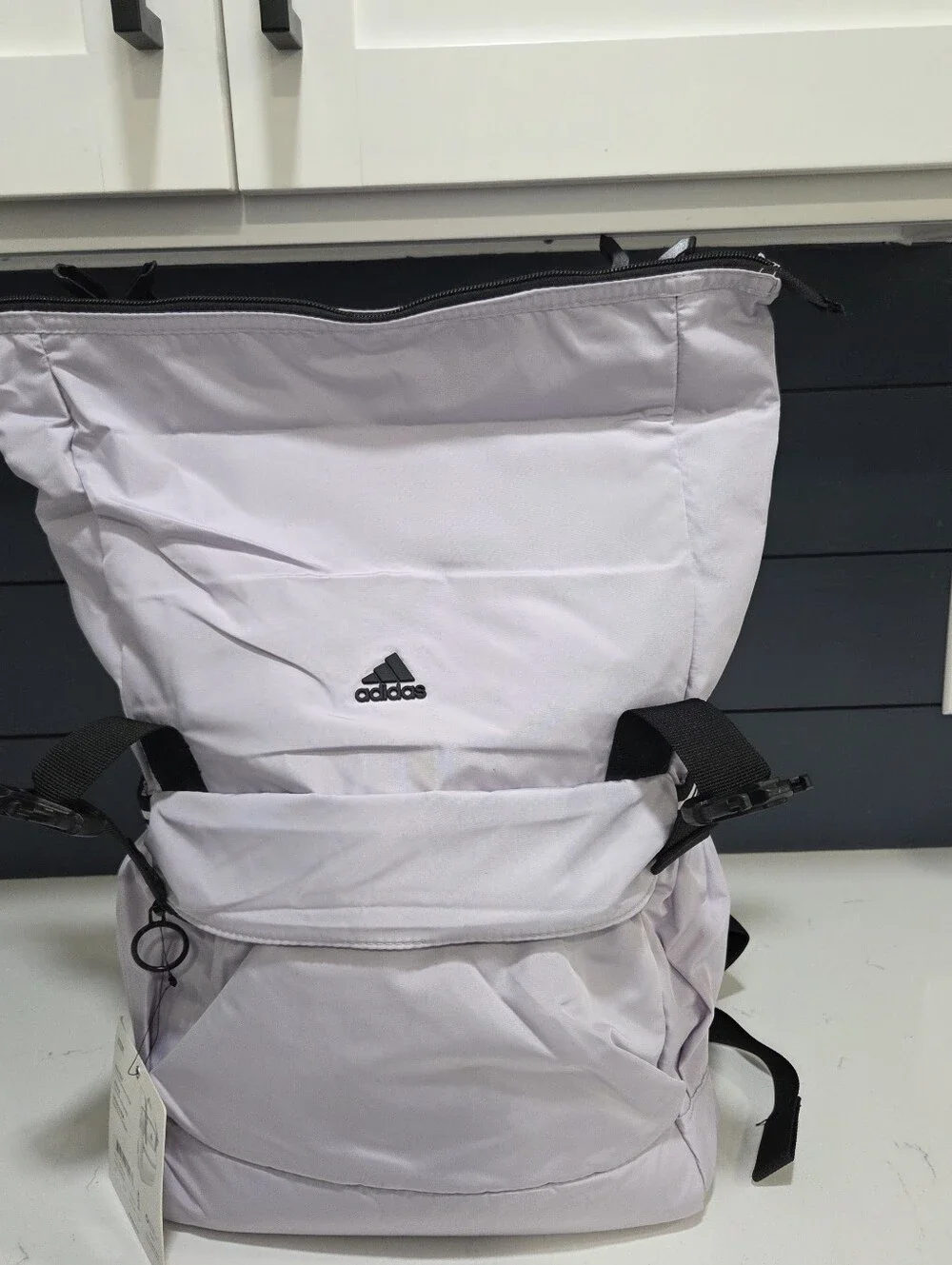 Adidas YOLA II Backpack Training Bag Lavender Roll-Top Backpack NWT - Picture 6 of 11